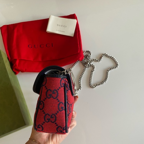 Gucci Marmont Limited Edition Rare Super Mini Red Canvas Cross Body Bag - Picture 3 of 7